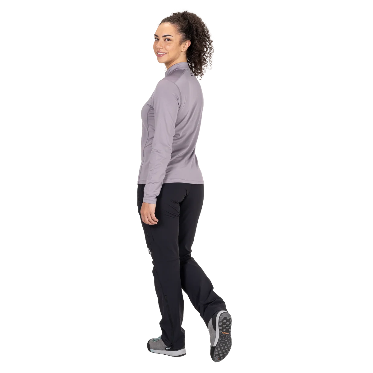 Cerrig Women's Long Sleeve Moisture Wicking 1/4 Zip Base Layer Tops - Allium [ME-007463_SAMPLE]