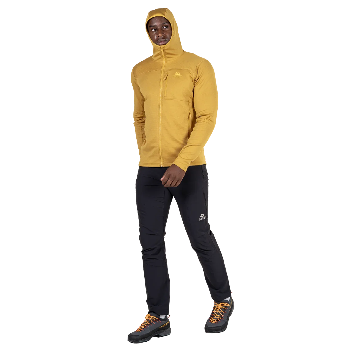 Durian Hooded Men's Microgrid Stretch Fleece Jacket - Mustard [ME-008029_SAMPLE]