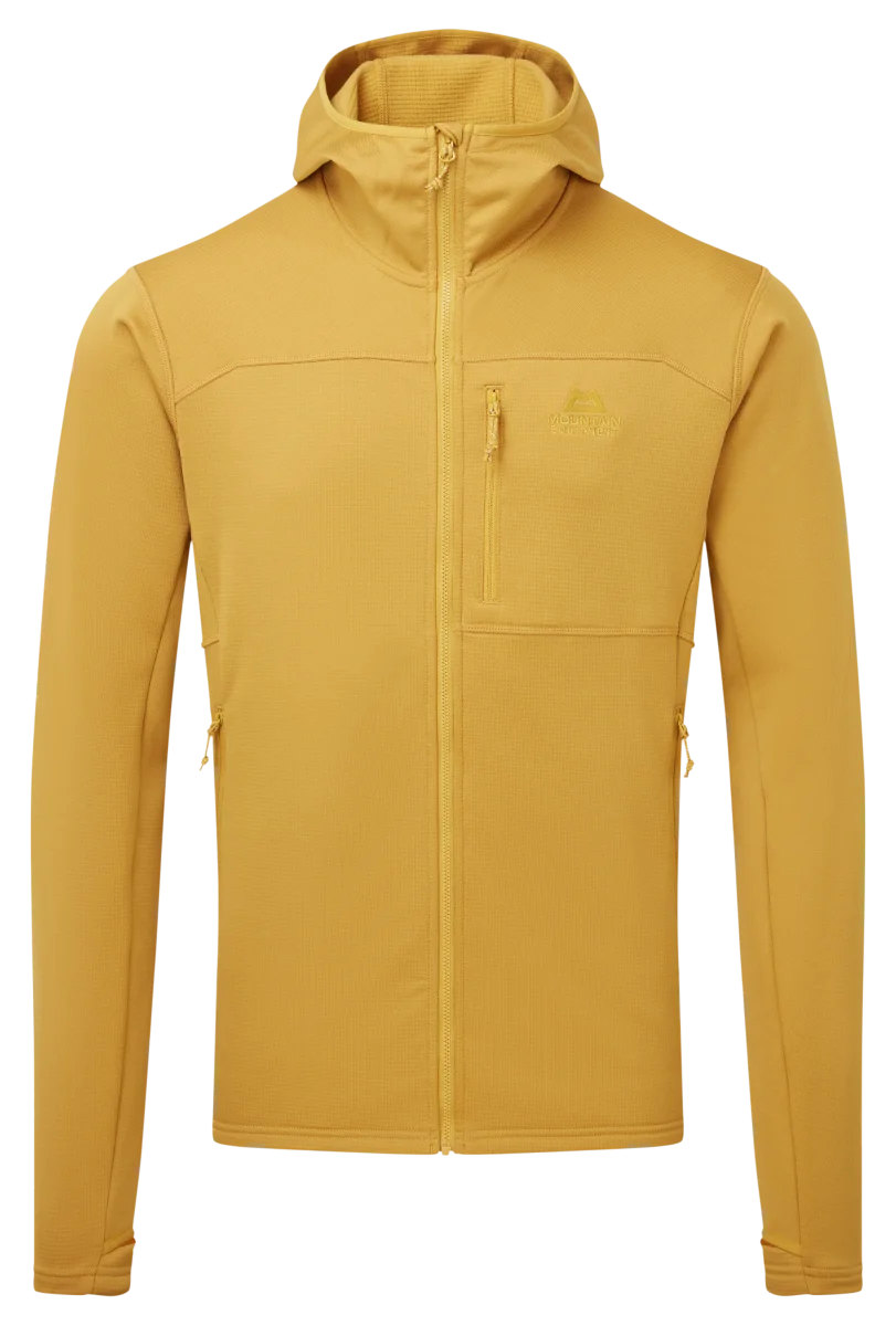 Durian Hooded Men's Microgrid Stretch Fleece Jacket - Mustard [ME-008029_SAMPLE]