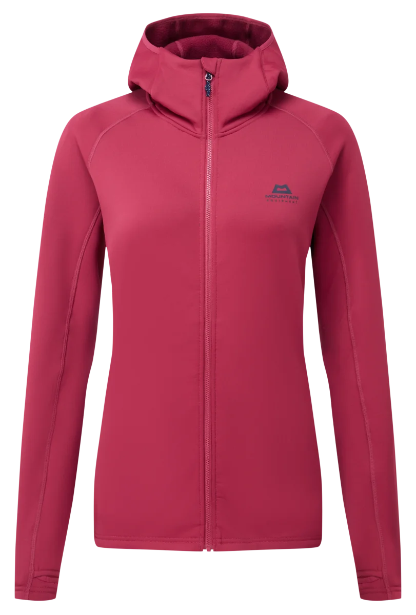 Jorasses Hooded Women's Stretch Powerfleece Jacket - Maroon [ME-008072_SAMPLE]