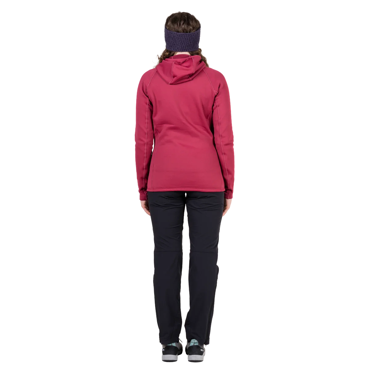 Jorasses Hooded Women's Stretch Powerfleece Jacket - Maroon [ME-008072_SAMPLE]