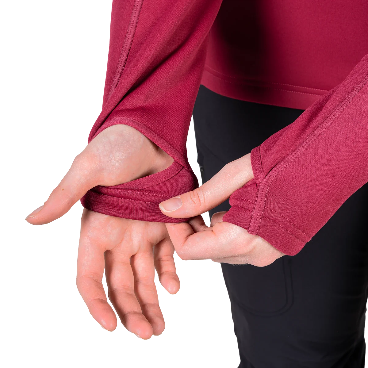 Jorasses Hooded Women's Stretch Powerfleece Jacket - Maroon [ME-008072_SAMPLE]