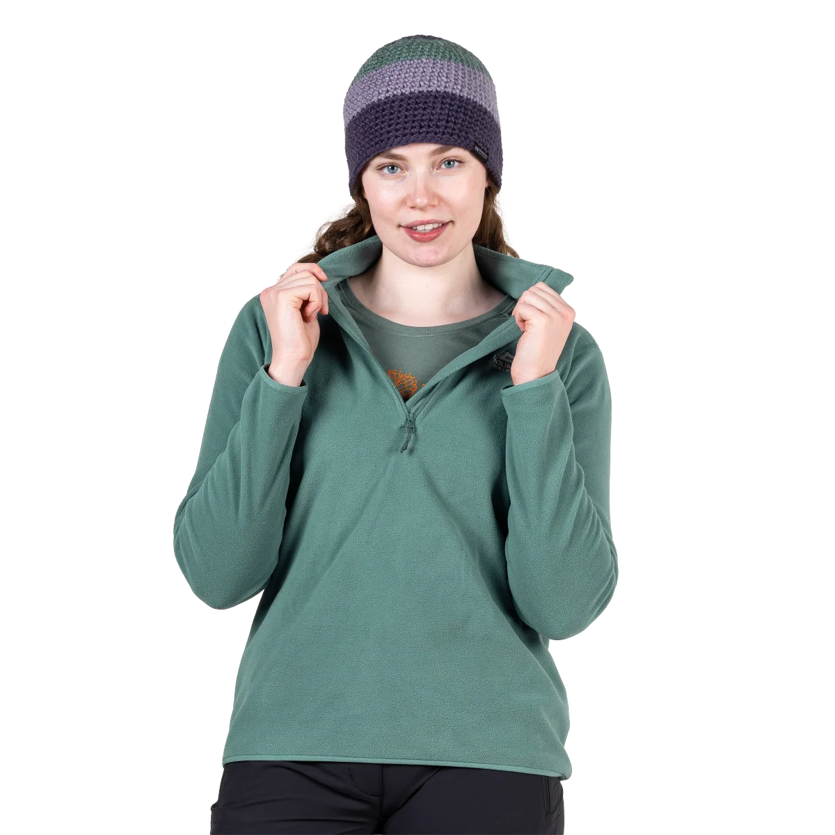 Micro Women's POLARTEC® Classic 100M Mid-layer Fleece Pullover - Sea Pine [ME-008366_SAMPLE]