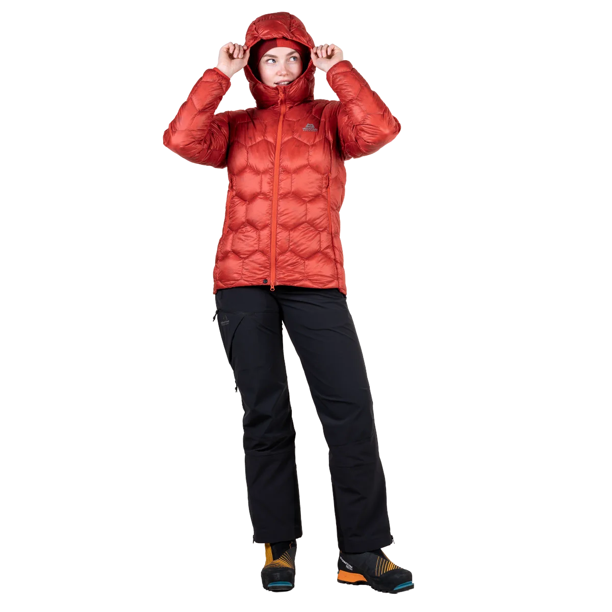 Xenith Women's HELIUM 10D Hexagon Baffle 800 Fill Down Jacket - Chilli Red [ME-008717_SAMPLE]