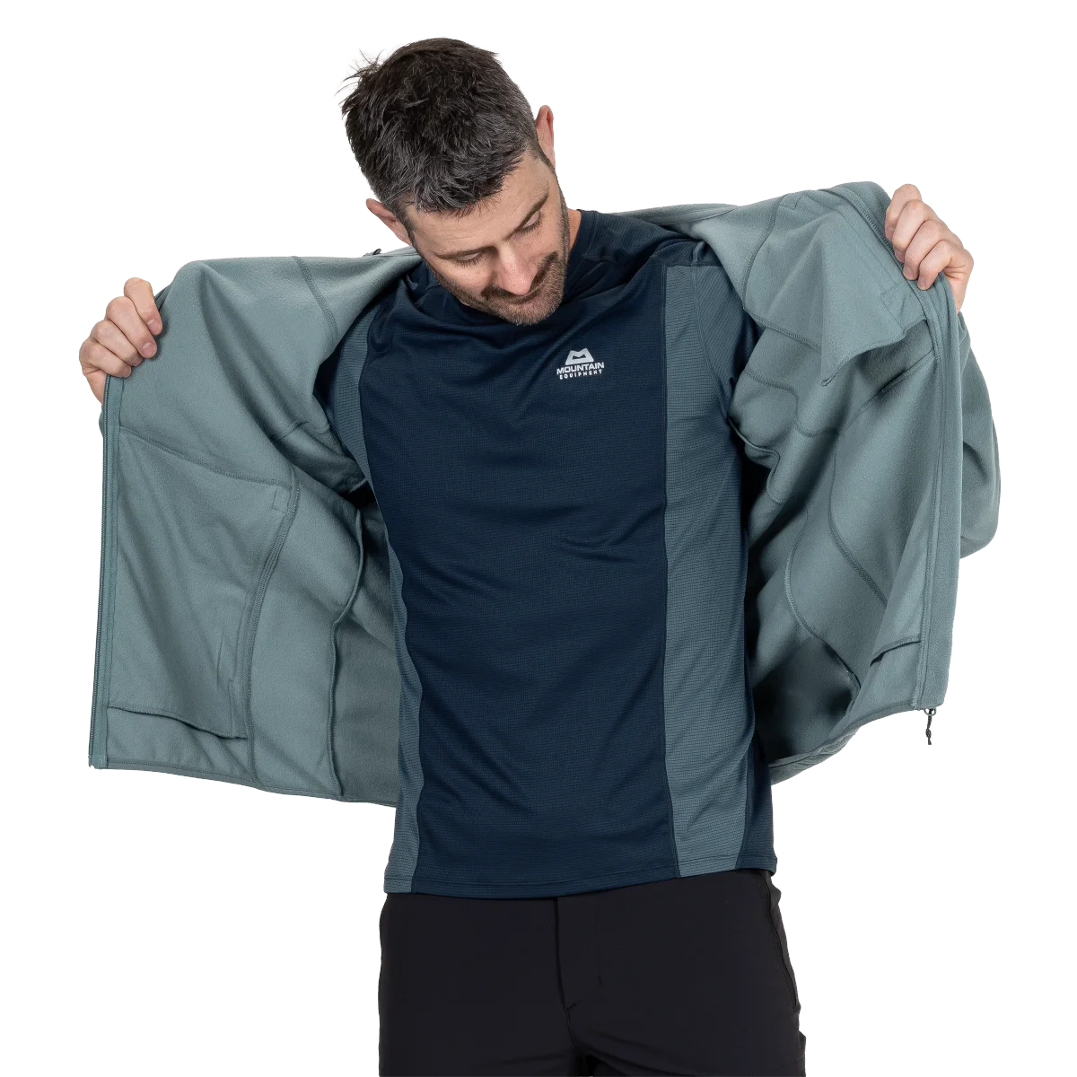 Micro Zip Men's 100% POLARTEC® Classic 100M Mid-layer Fleece Jacket - Goblin Blue [ME-008730_SAMPLE]