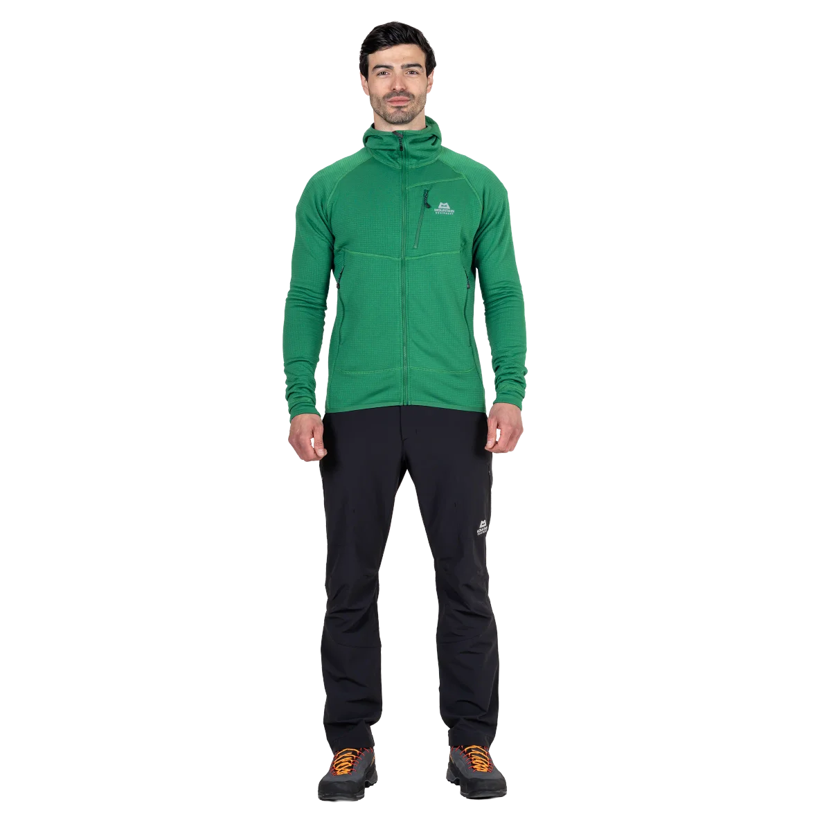 Eclipse Hooded Men's Pontetorto® Tecnostretch 238 Gridded Fleece Jacket - Alpine Green [ME-009000_SAMPLE]
