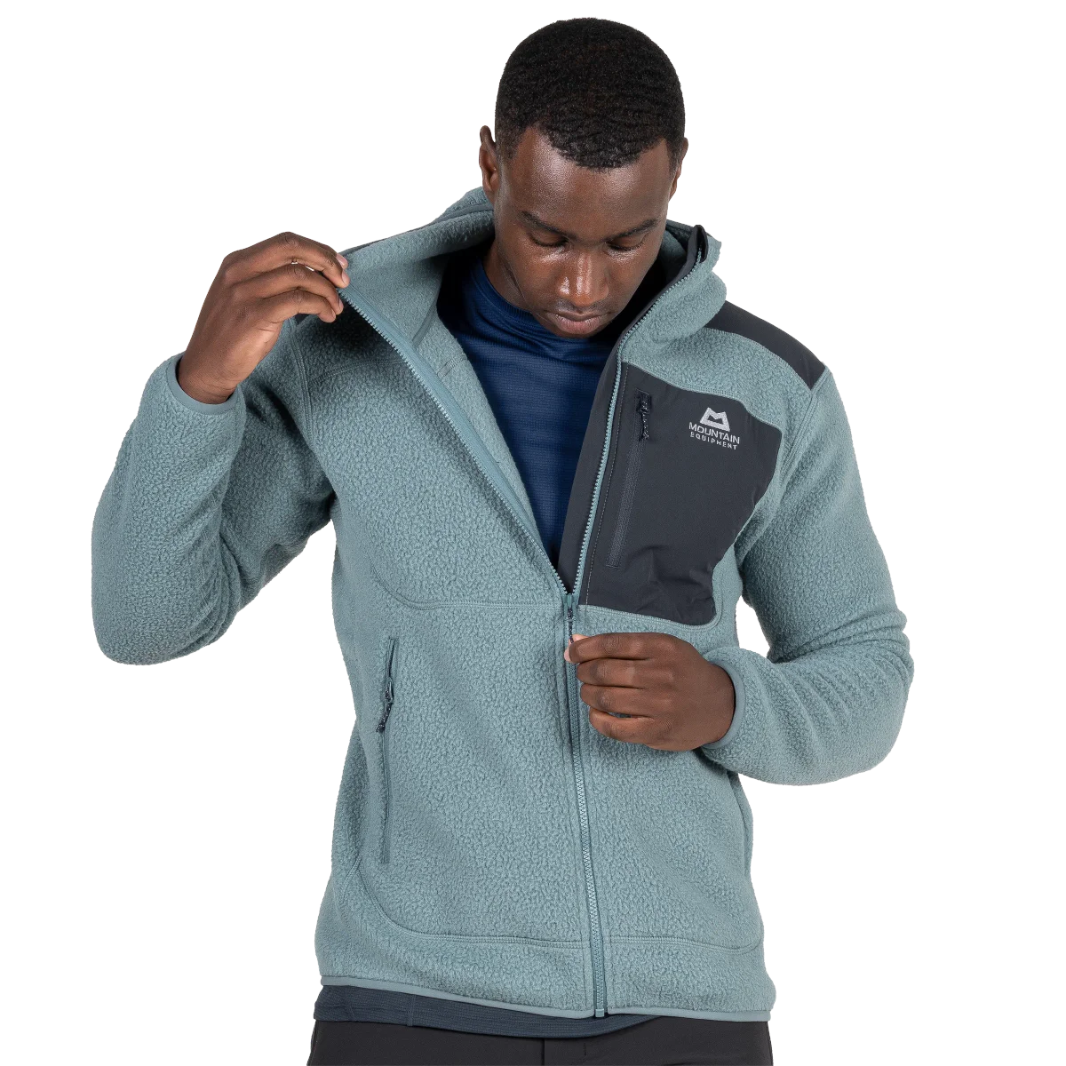 Highpile Hooded Men's High-Loft Recycled Fleece Jacket - Goblin Cosmos [ME-009005_SAMPLE]